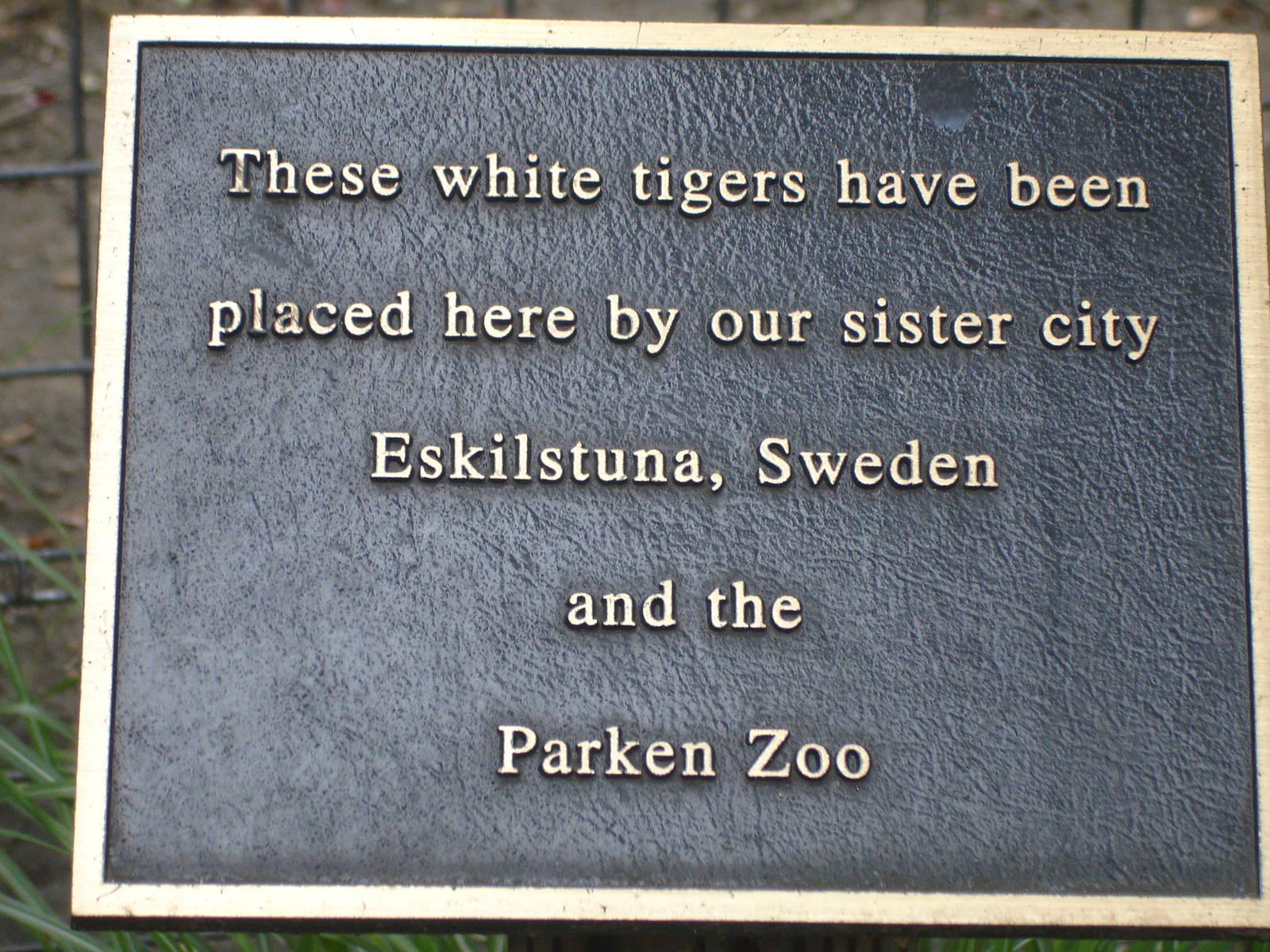 Bengal Tiger - sister city sign