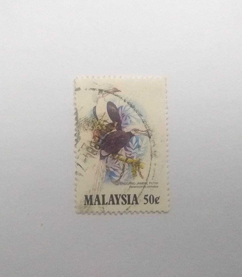 Berenicornis comatus - Postage stamp Malaysia