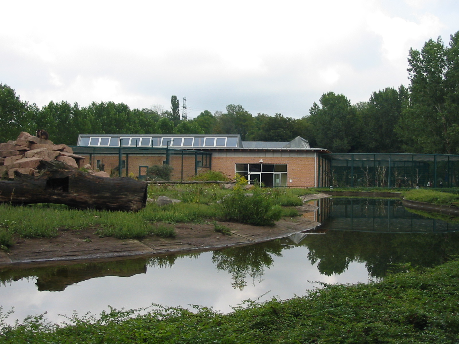 Berlin Tierpark 2004 - Moat of the Gelada Baboon exhibit at the Monkey Hous