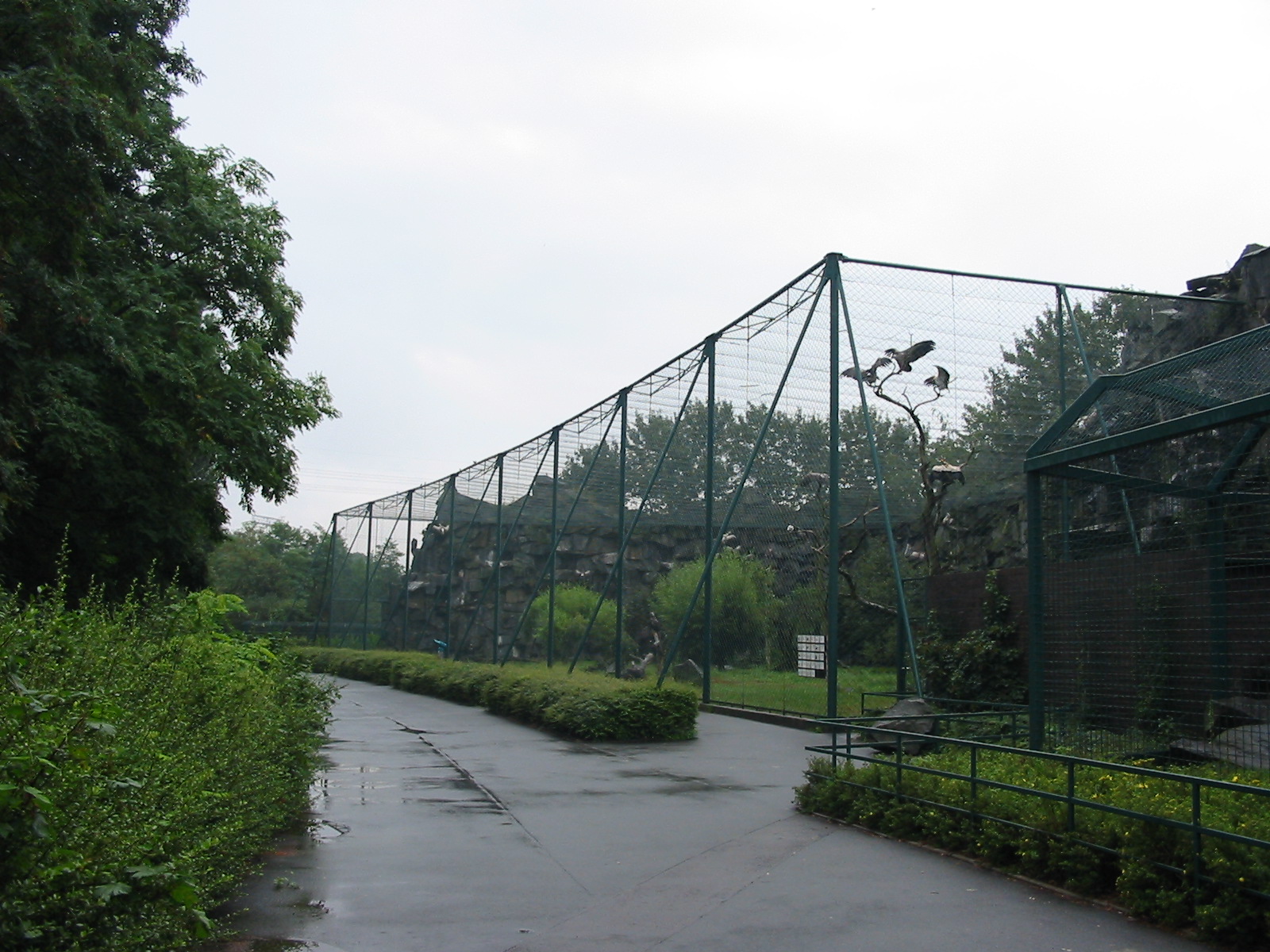 Berlin Tierpark 2004 - Right side of the famous mixed Birds of Prey aviary