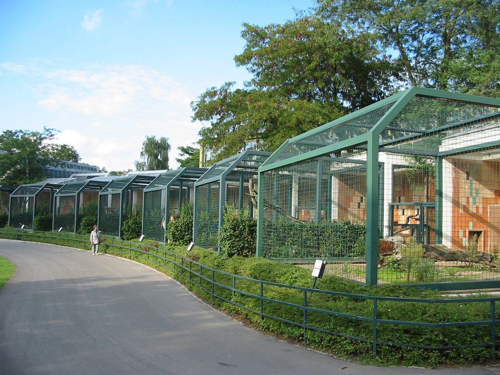 Berlin Tierpark 2004 - Row of big cat enclosures at the Alfred Brehm House