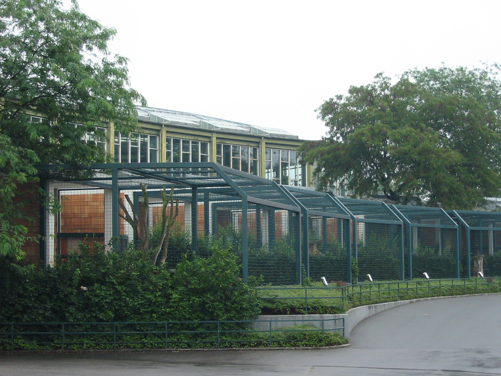 Berlin Tierpark 2004 - Row of outdoor big cat enclosures at the Alfred Breh