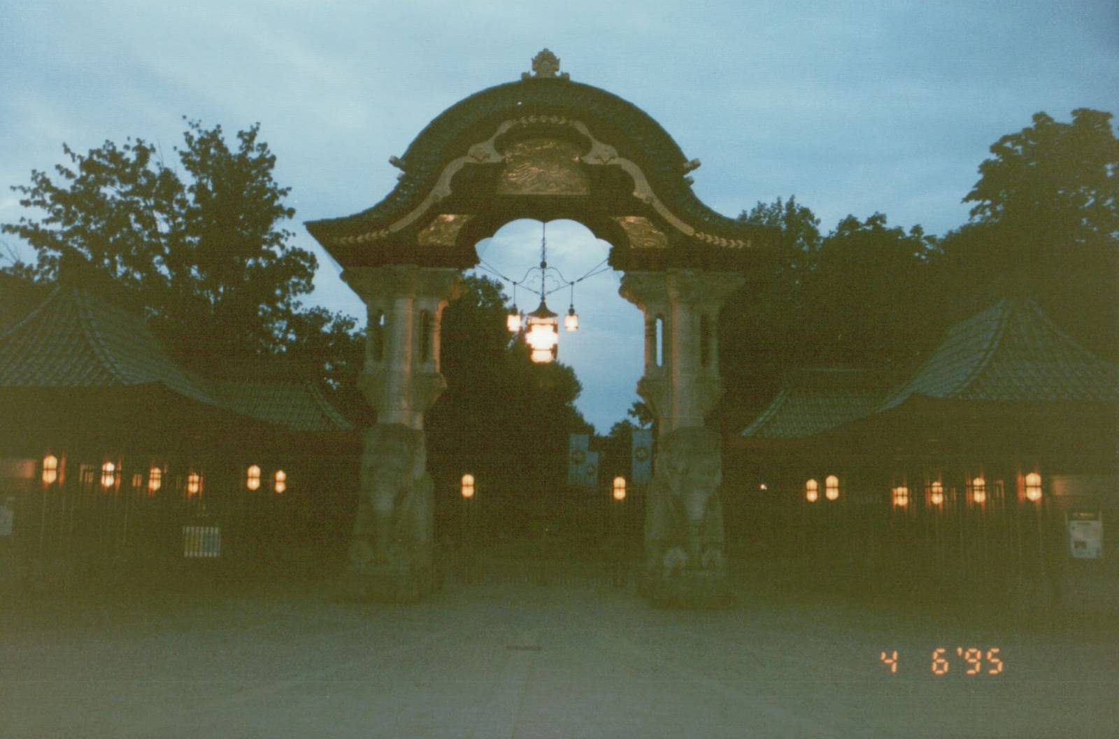 Berlin Zoo 1995 - The Elephant Gate in the evening