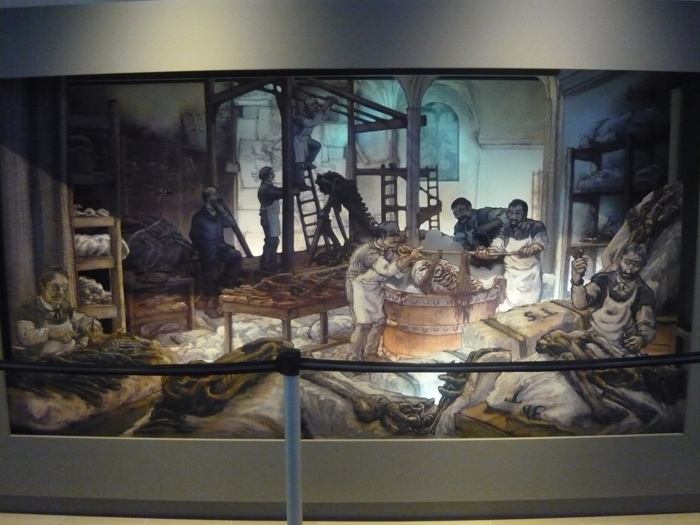 Bernissart Iguanodons preparation (diorama)