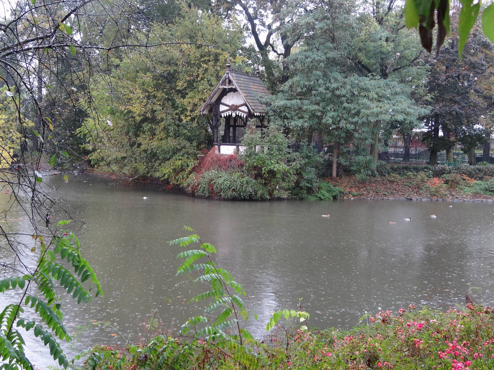 Big lake and historic shelter