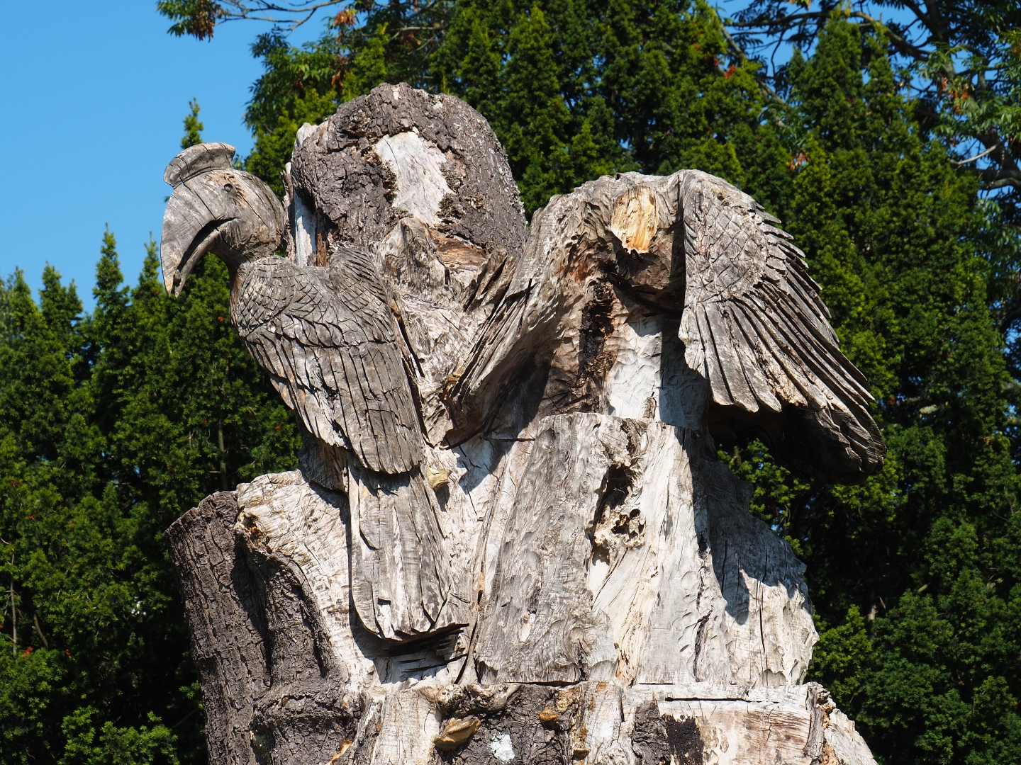Big tree stump with wood carvings (Sep 2nd, 2018)