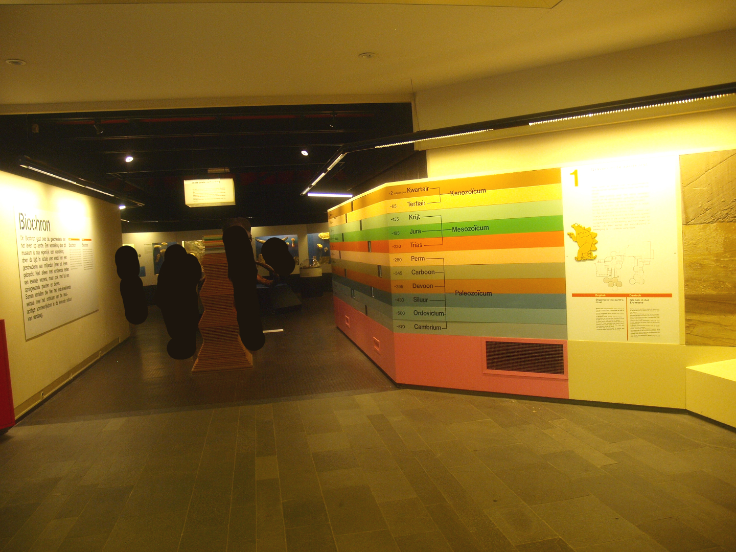Biochron - View of exhibition areas with geological timeline, 2015-07-19