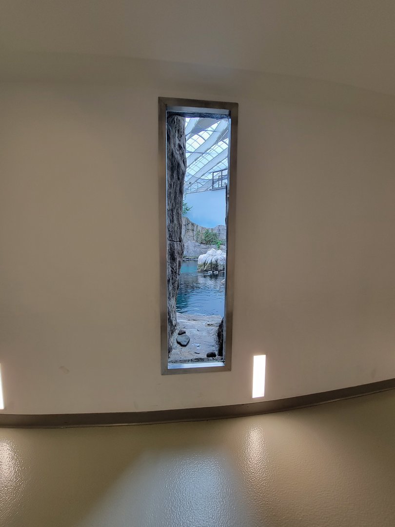 Biodôme Montréal - Gulf of St. Lawrence - Narrow viewing windows near exit from the Gulf