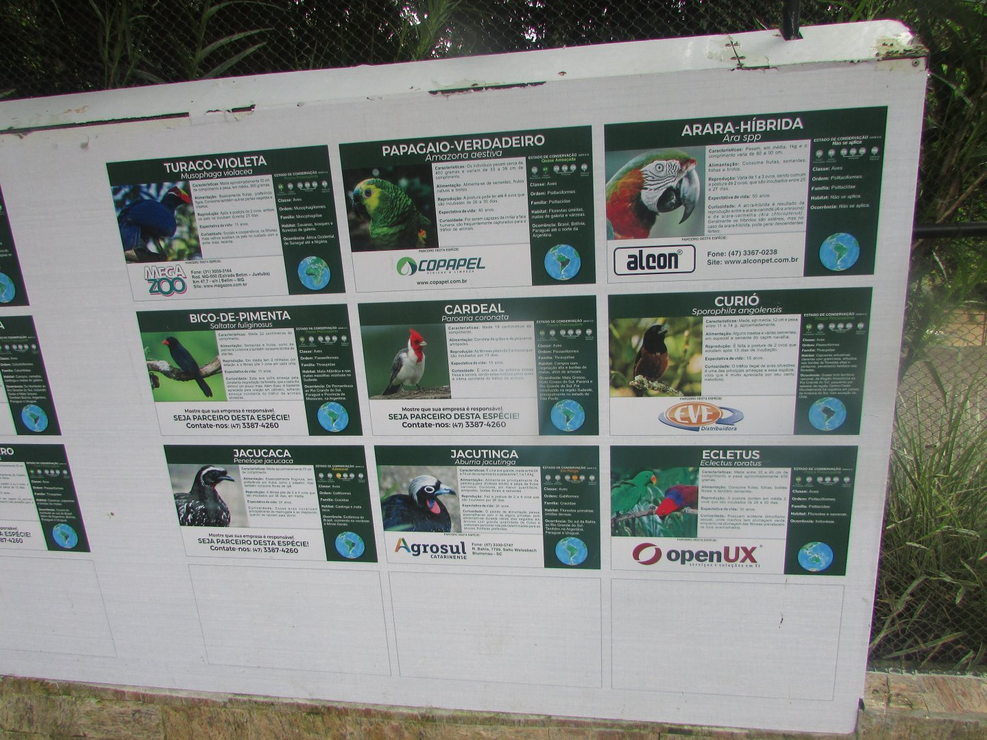 BioParque Zoo Pomerode - Signage in the walthrough aviary