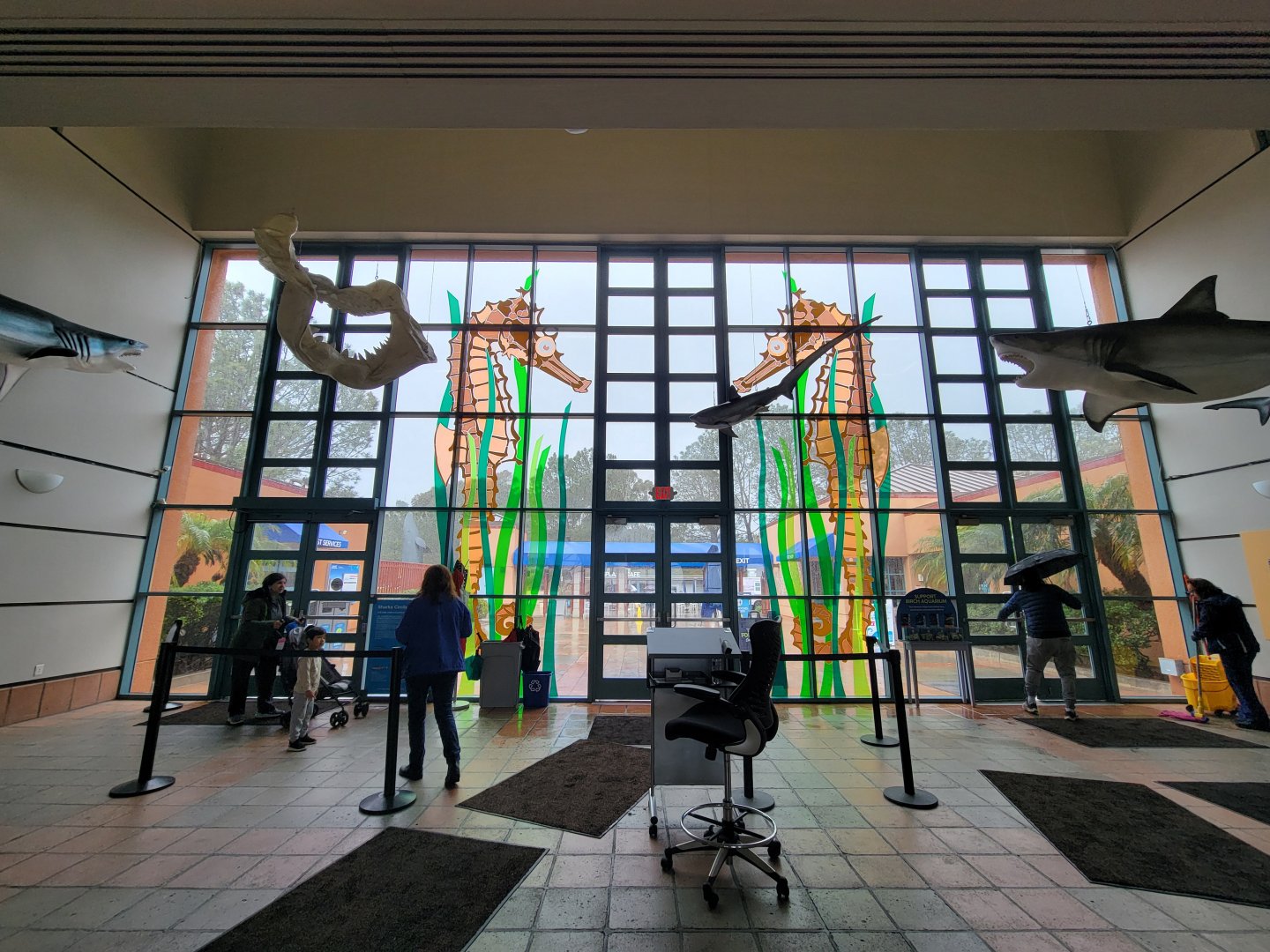Birch Aquarium - Decor inside entrance