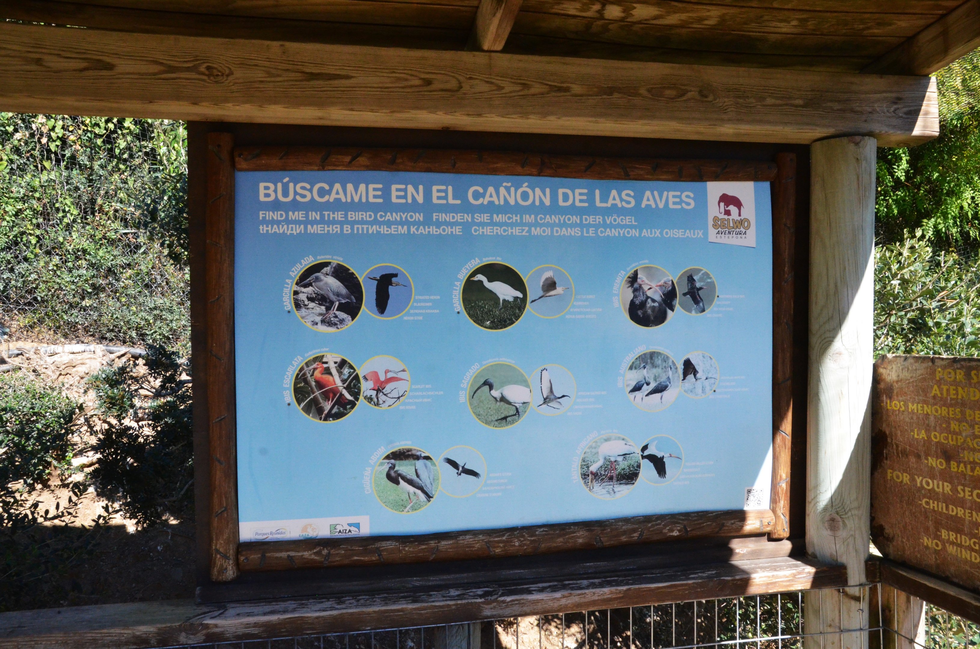 Bird Canyon Aviary Signage at Selwo Aventura, 13/03/19