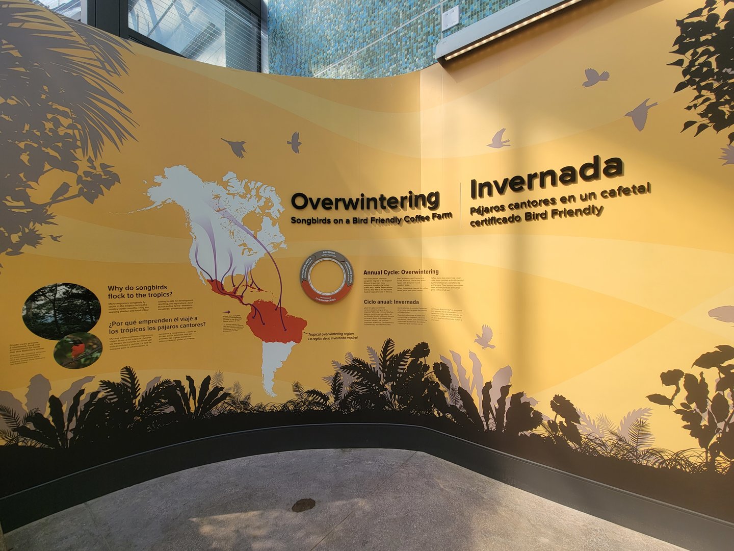 Bird House - Signage in the Coffee Farm Aviary Entrance