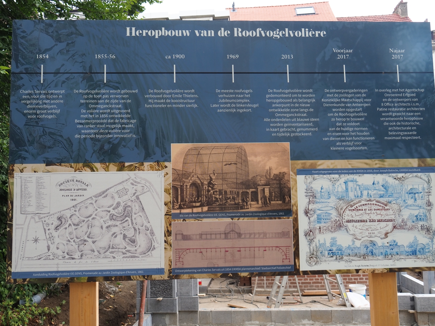 Bird-of-prey aviaries rebuild information sign 1