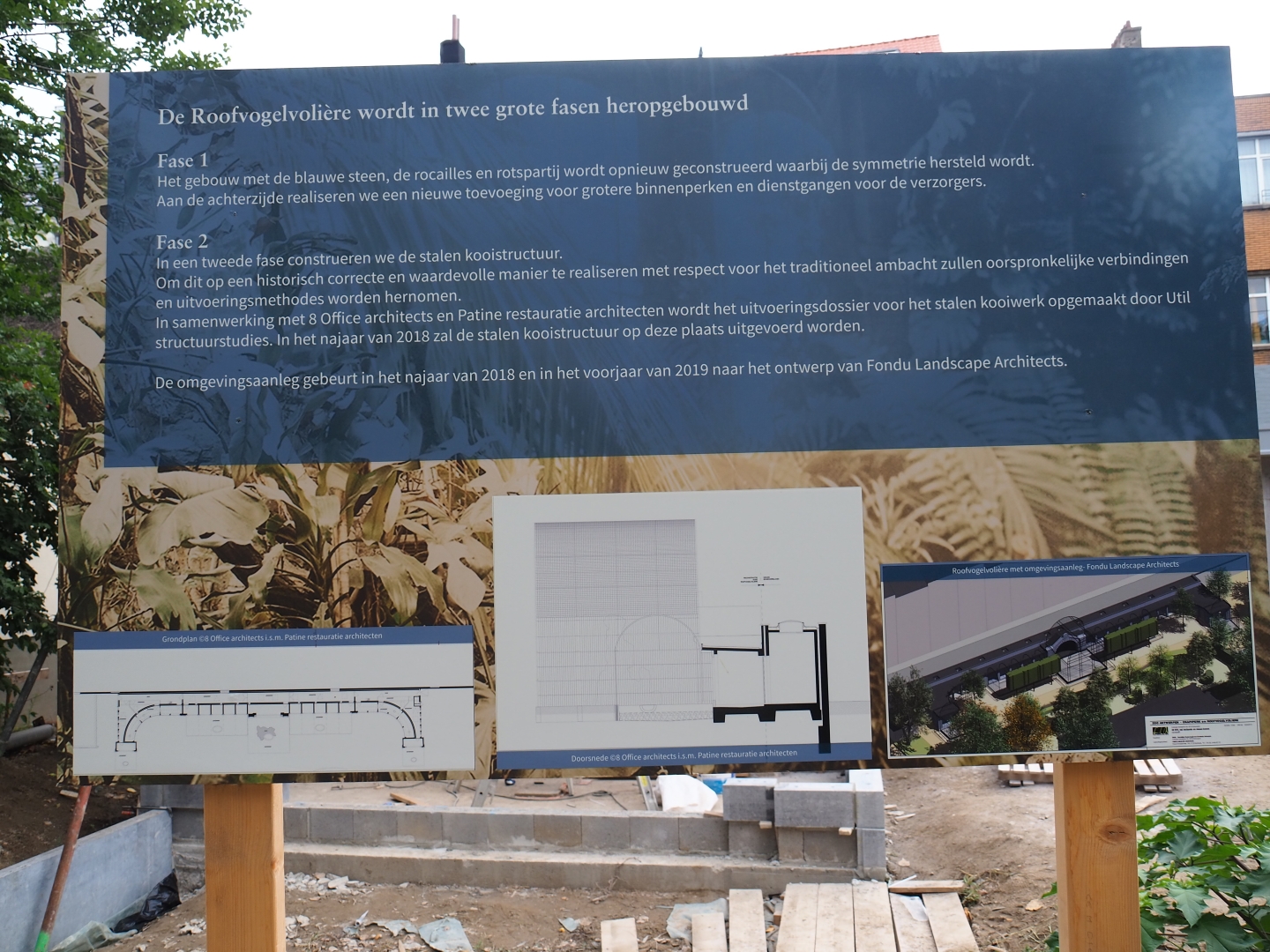 Bird-of-prey aviaries rebuild information sign 2