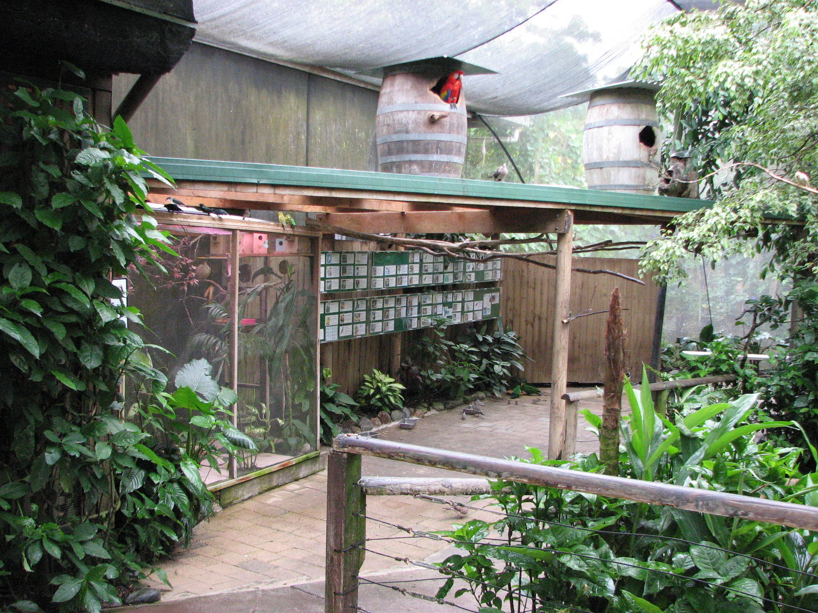 Birdworld Kuranda 2007 - Label wall and Macaw nesting boxes