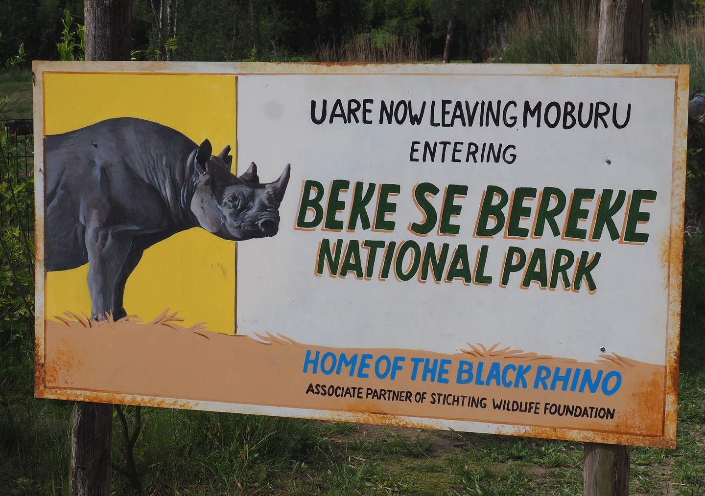 Black rhinoceros area theming signage, 2022-06-12