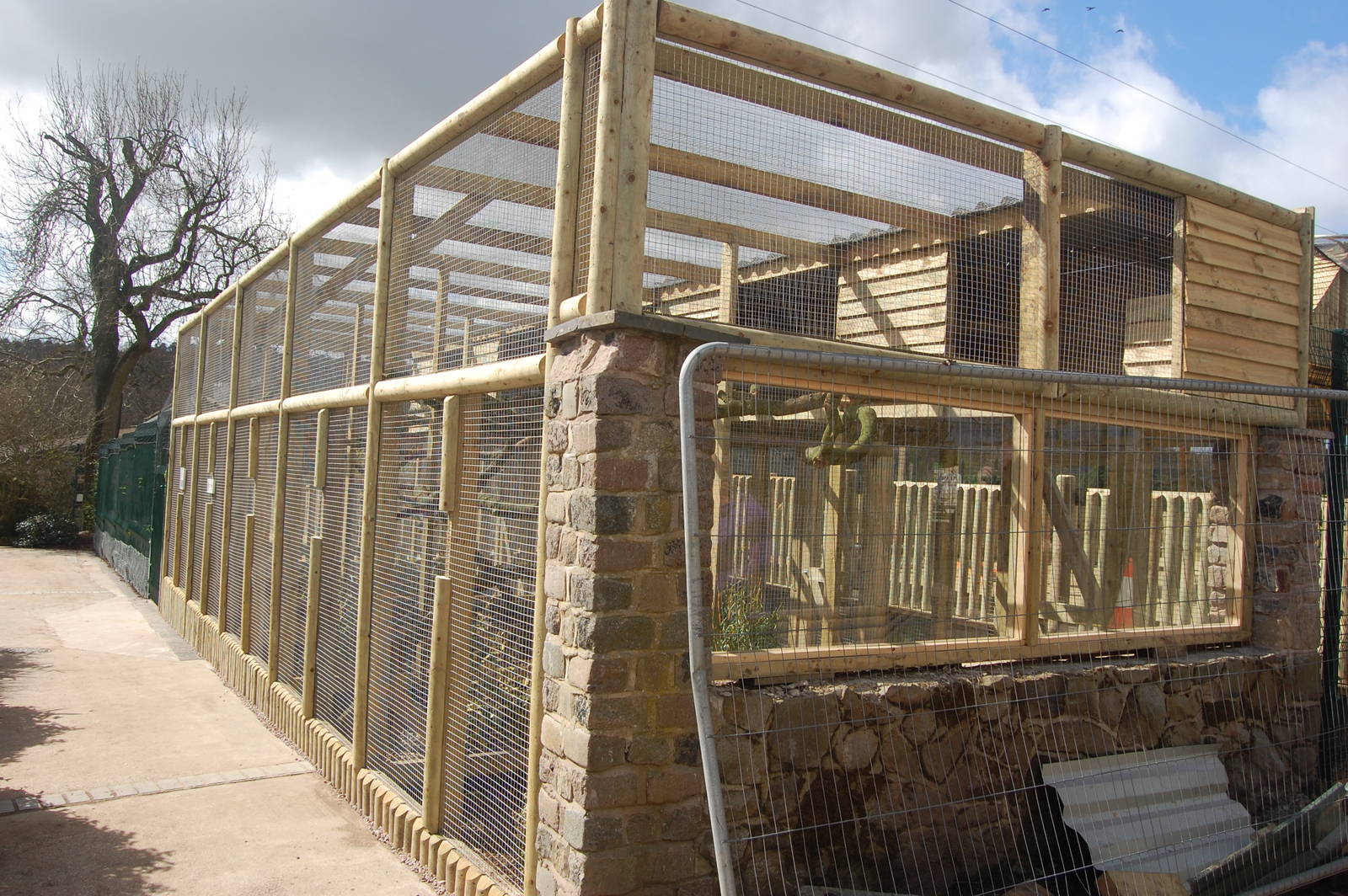 Blackbrook 04/04/09 - New Owl Aviaries near new pink aviary