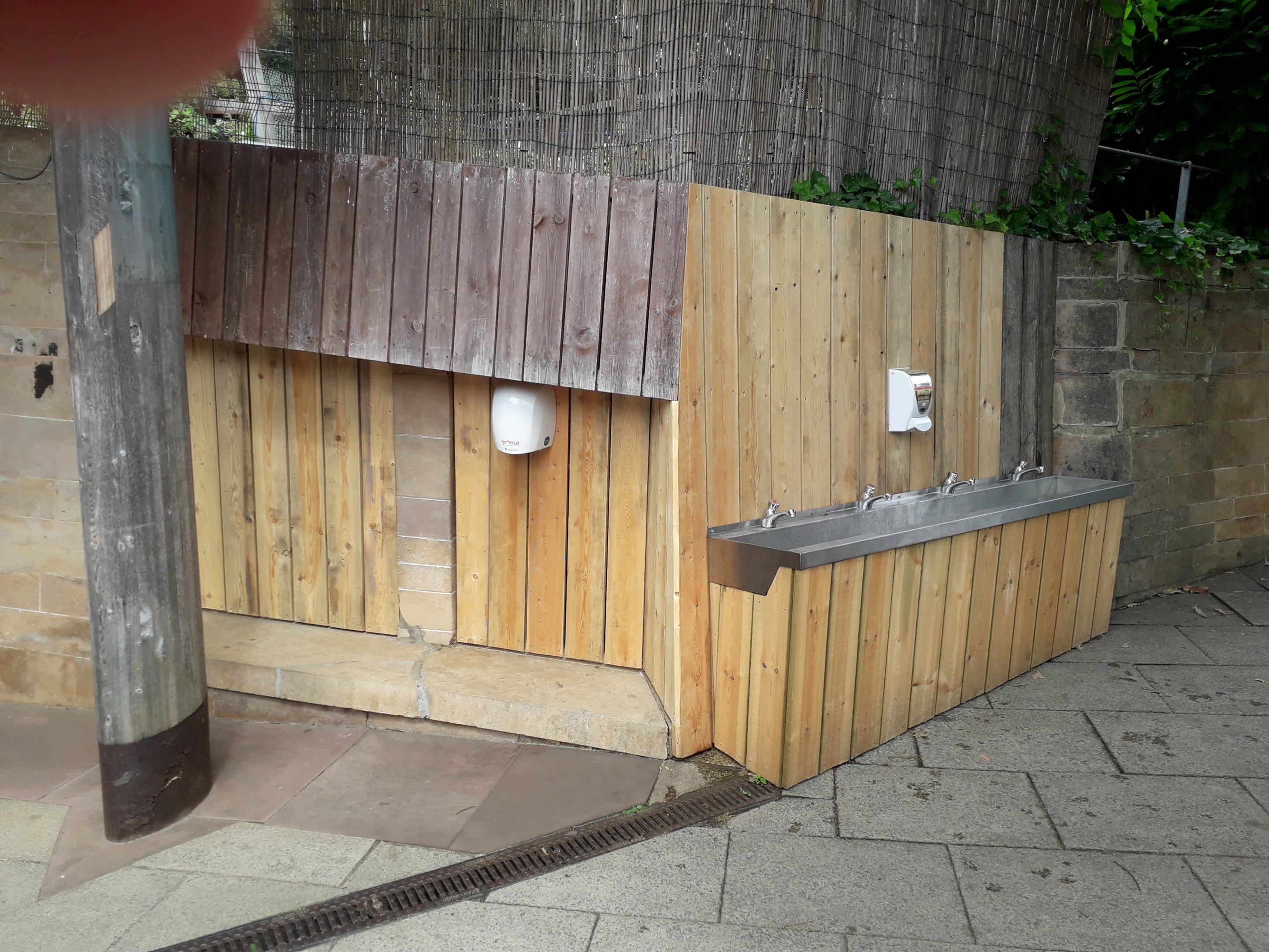 Boarded up viewing windows