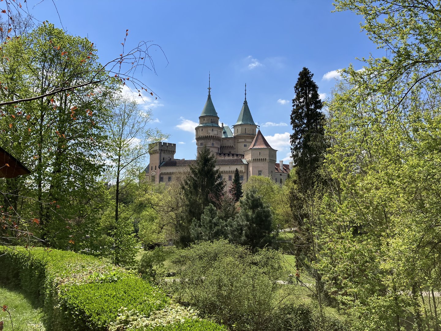 Bojnice castle viewed from the zoo