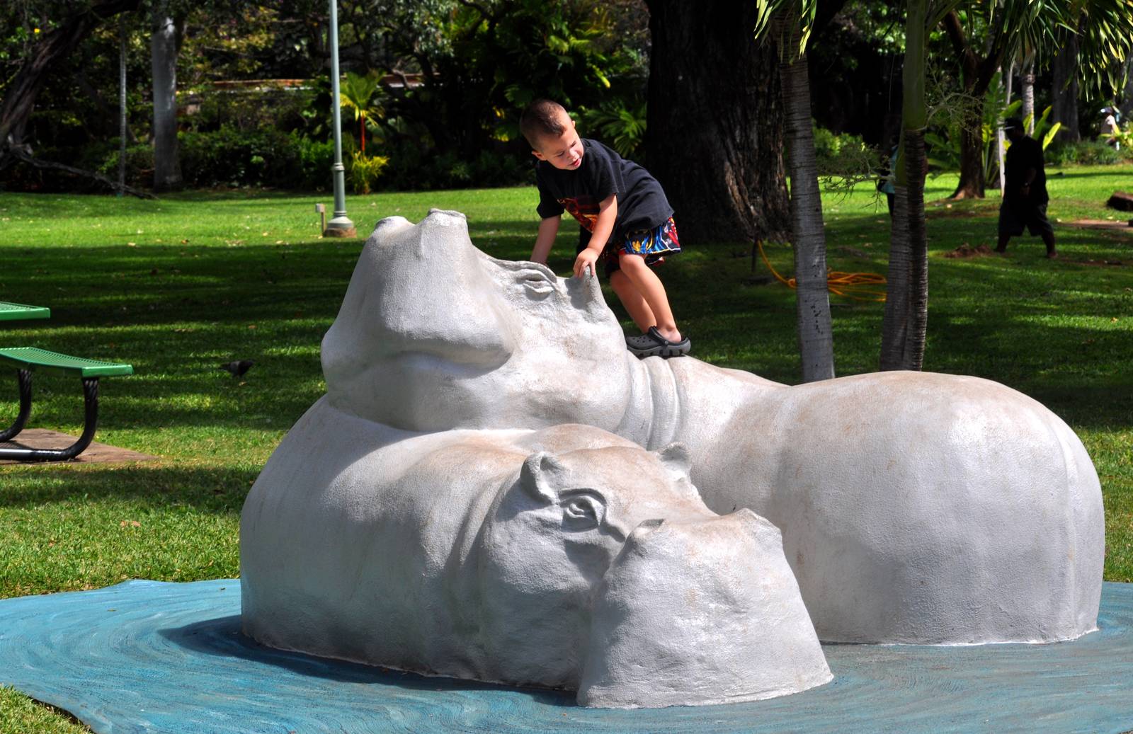 Boy on Hippo Statue