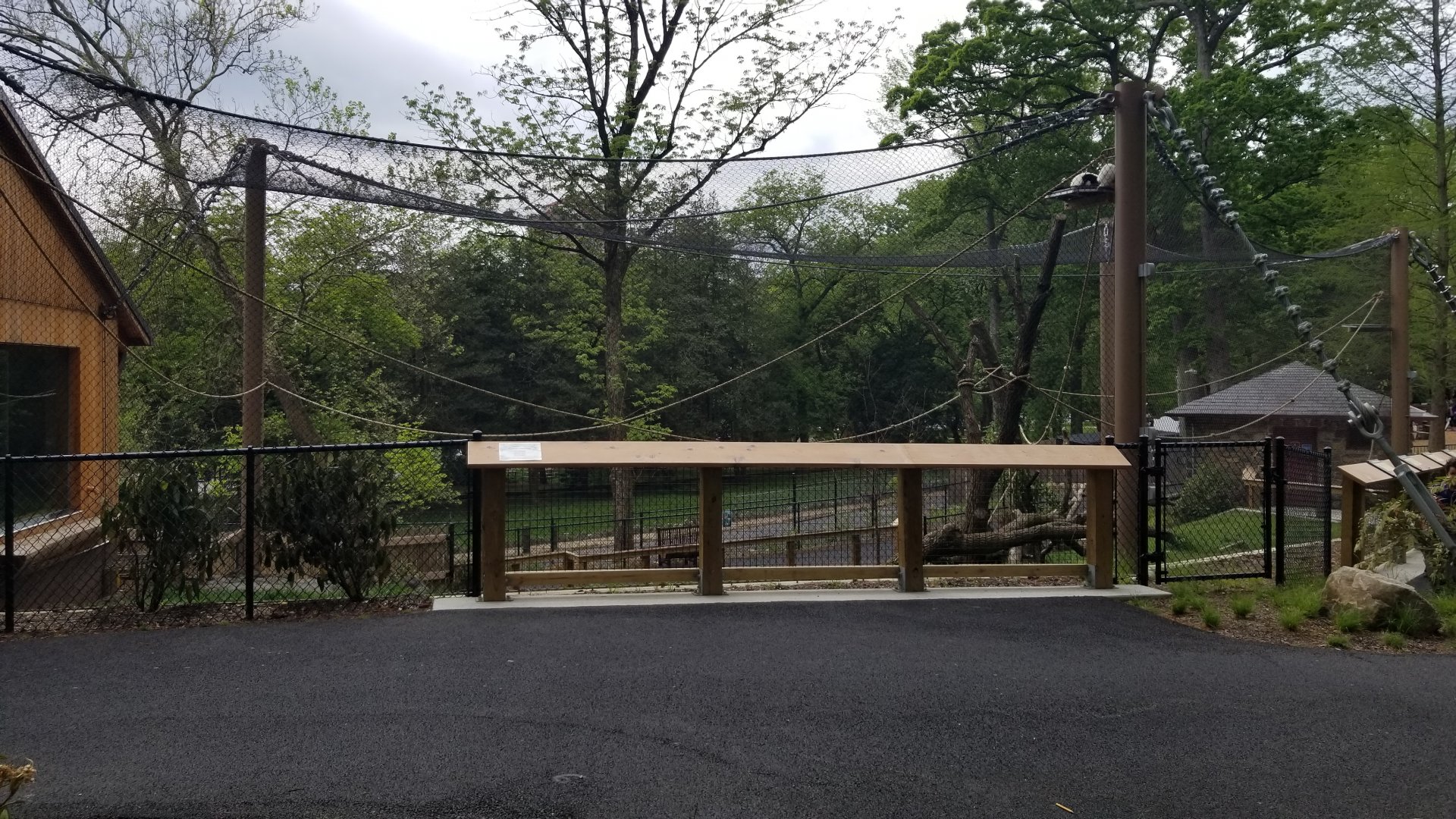 Brandywine Zoo - Lemur exhibit and view to brandywine park, parking lot
