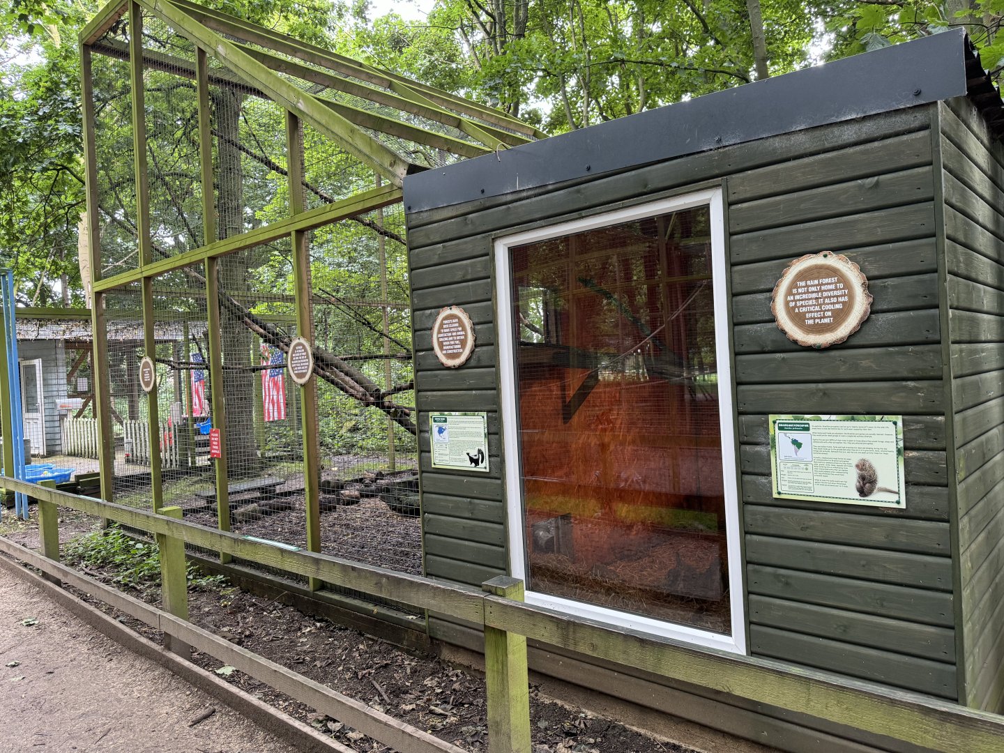 Brazilian Porcupine / Striped Skunk Enclosure at Bridlington Animal Park (July 2024)