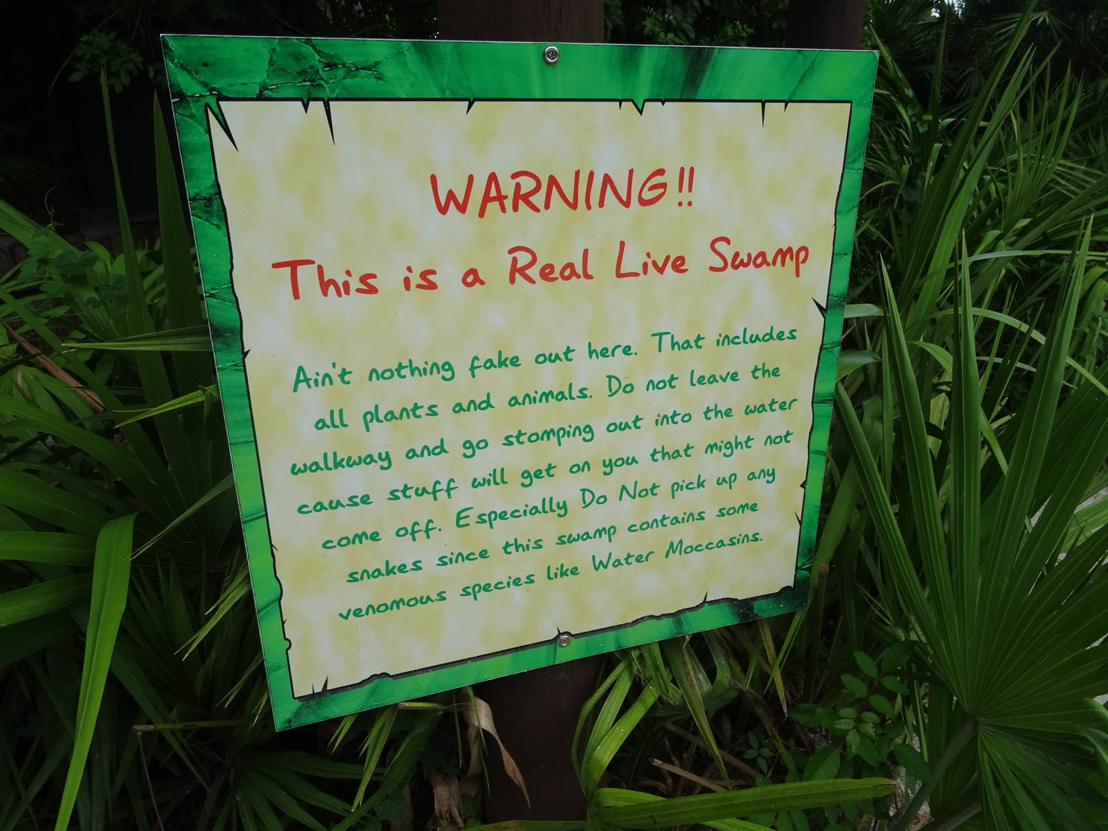 Breeding Marsh Warning Sign at Gatorland Florida