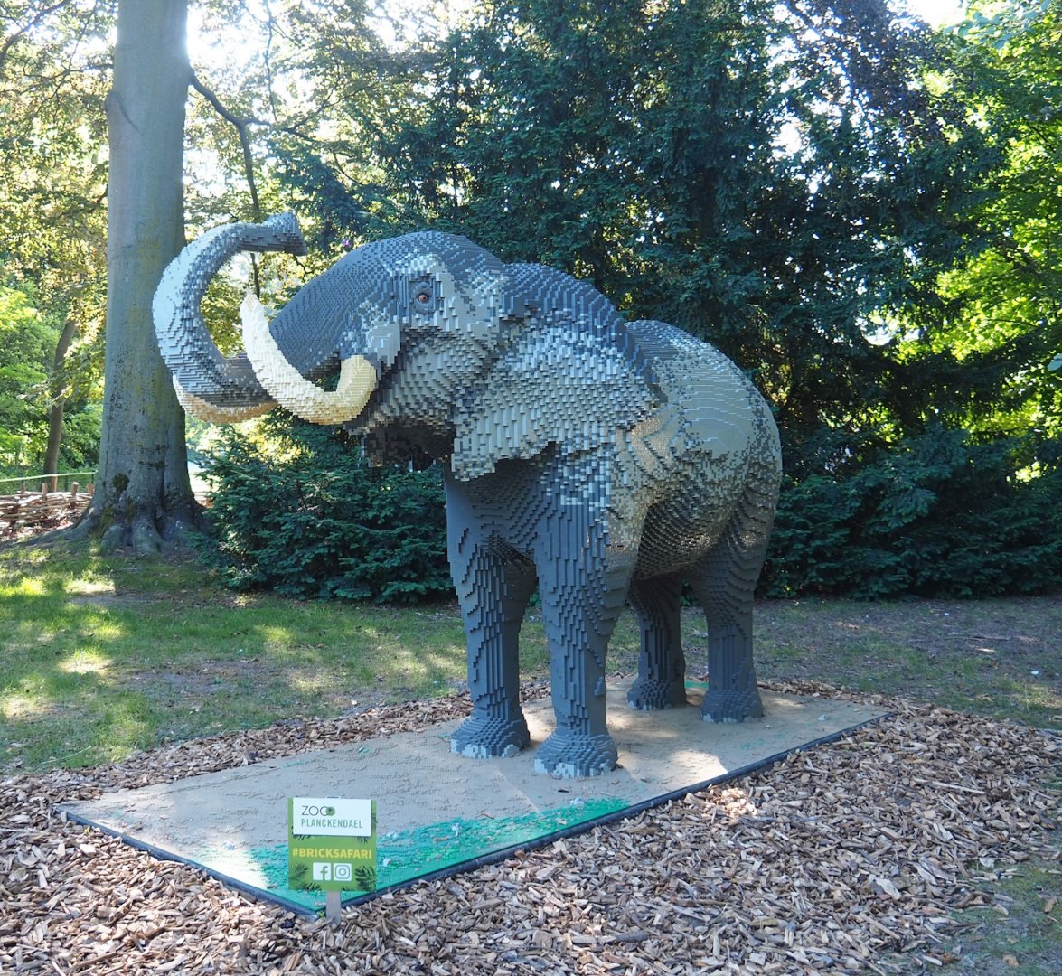 Brick Safari temporary summer event -Lego African elephant, 2023-07-08