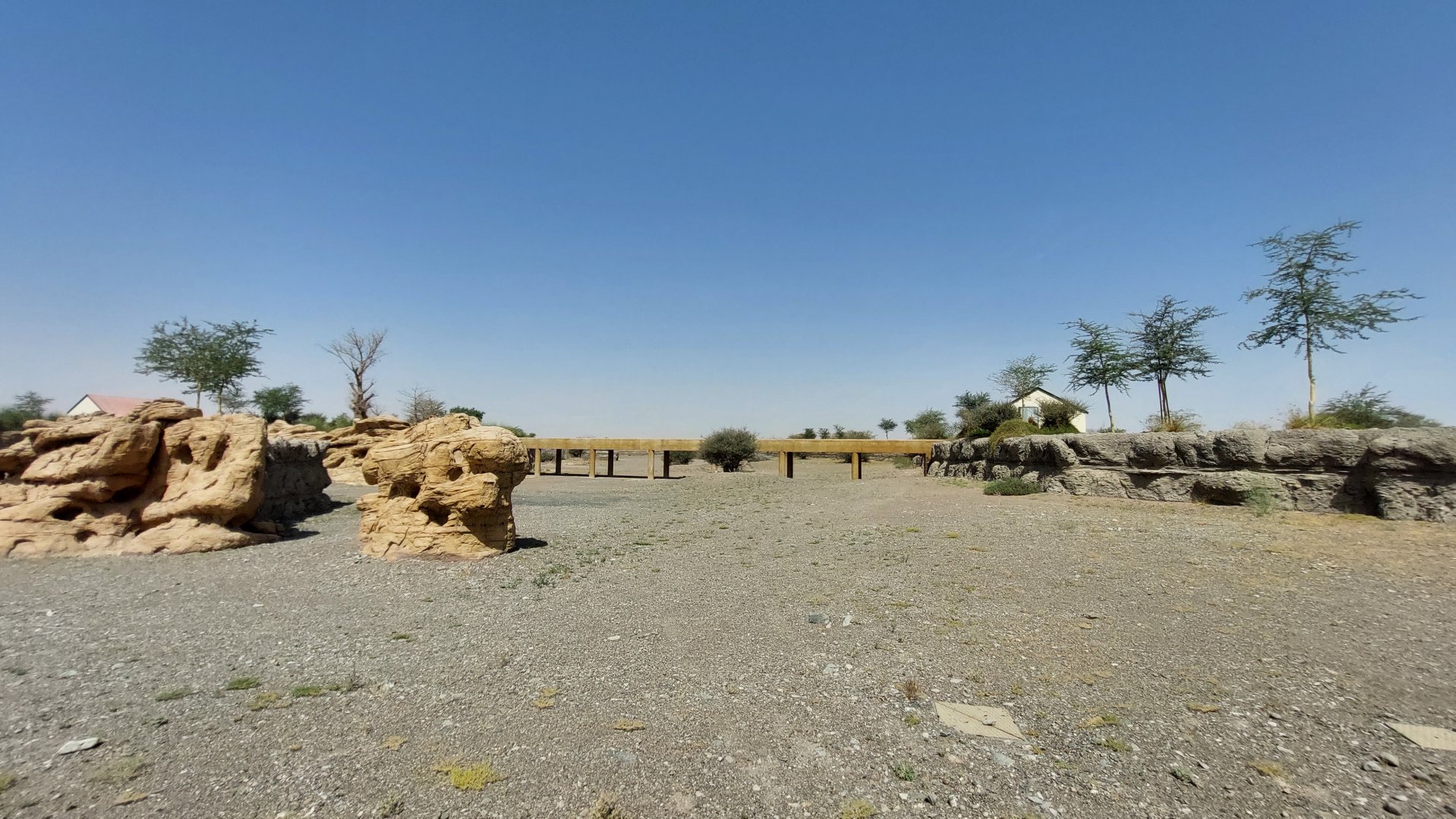 Bridge over dried-up river