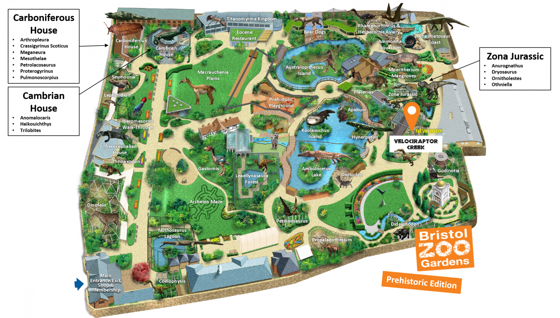 Bristol Zoo Map (Prehistoric Edition)