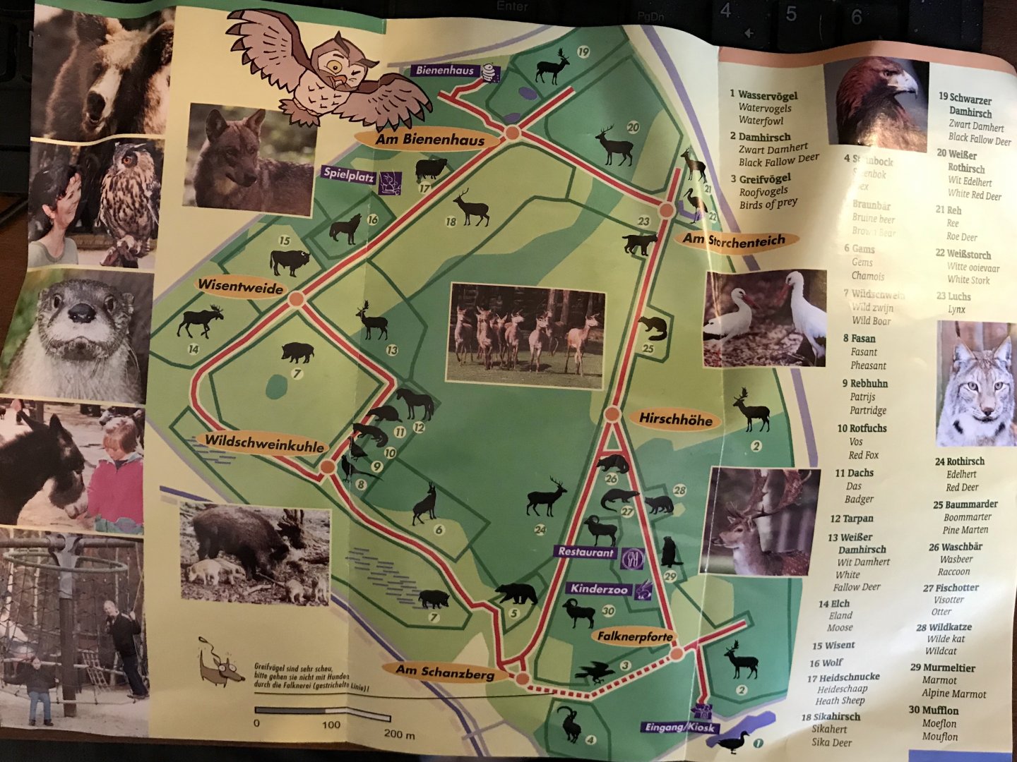 Brochure back with park map circa 2003.