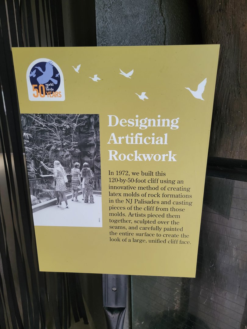 Bronx 7/22 - World of Birds - Designing rockwork sign