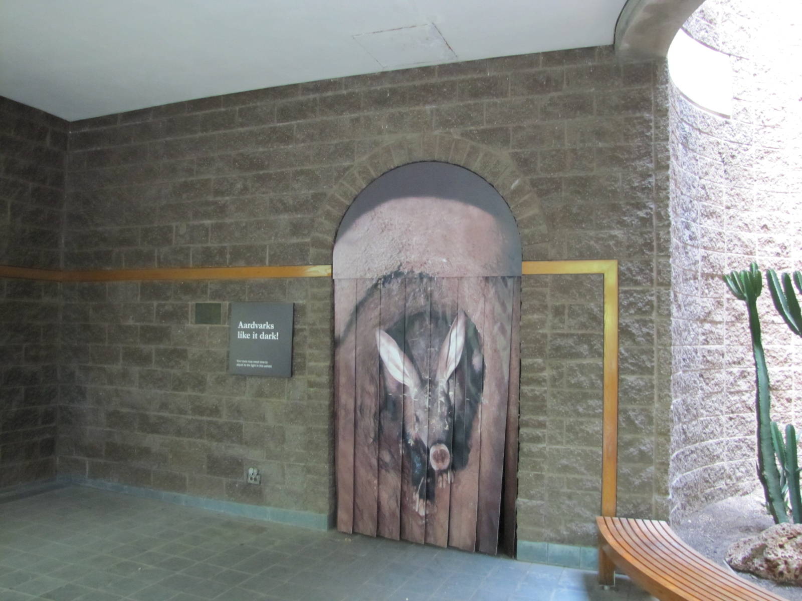 Bronx Zoo 2010 - Entrance to Aardvark section of Carter Giraffe House