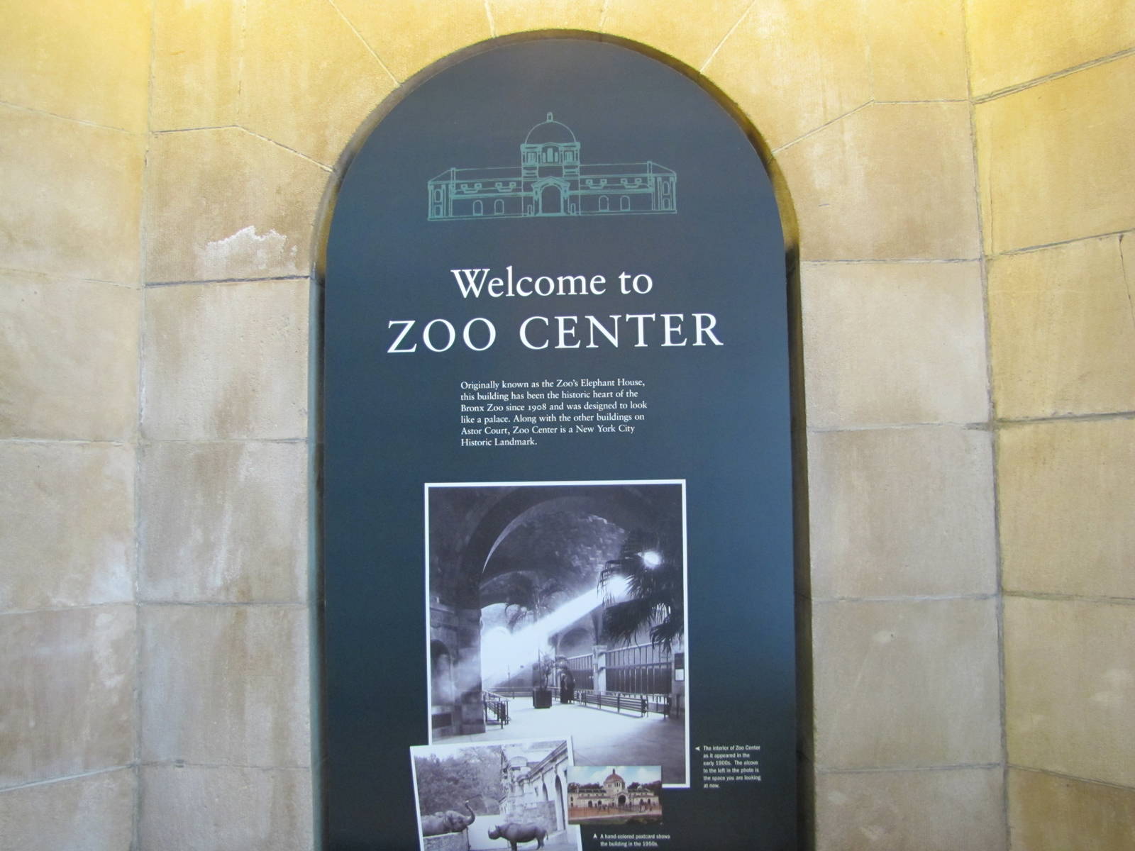 Bronx Zoo 2010 - Sign in Zoo Center on historic Astor Court