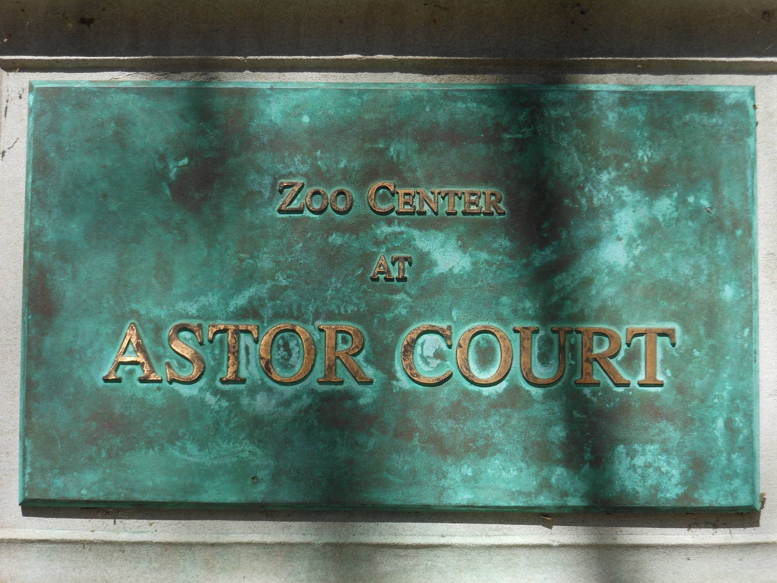 Bronx Zoo- Astor Court- Zoo Center Sign