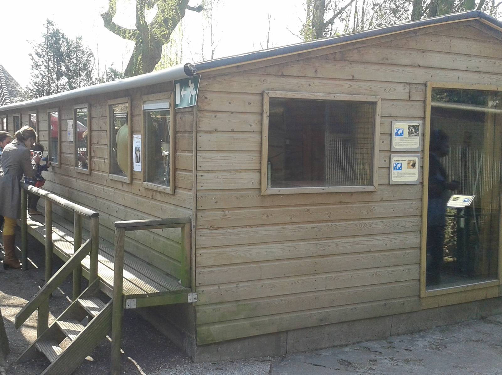 building with enclosures for bearded dragons, mice and tamanduas