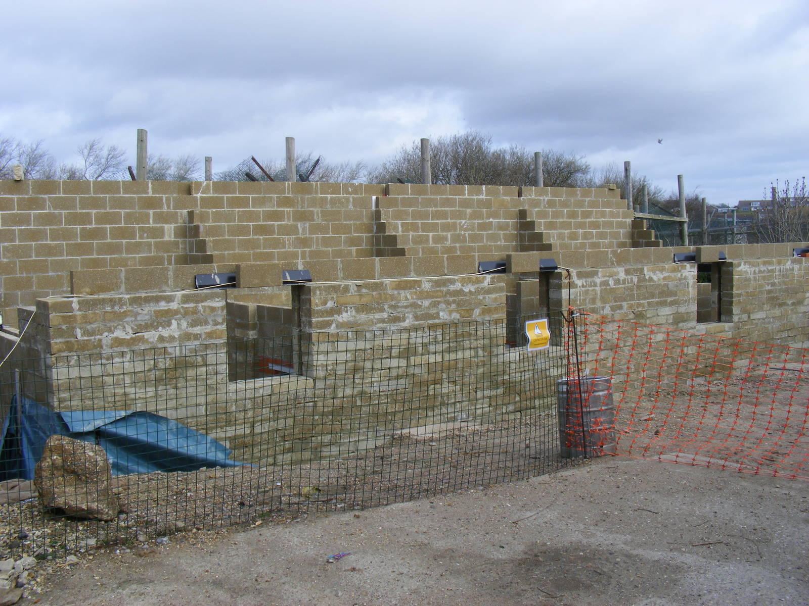 Building work behind a tiger enclosure at Isle of Wight Zoo, 5 April 2010