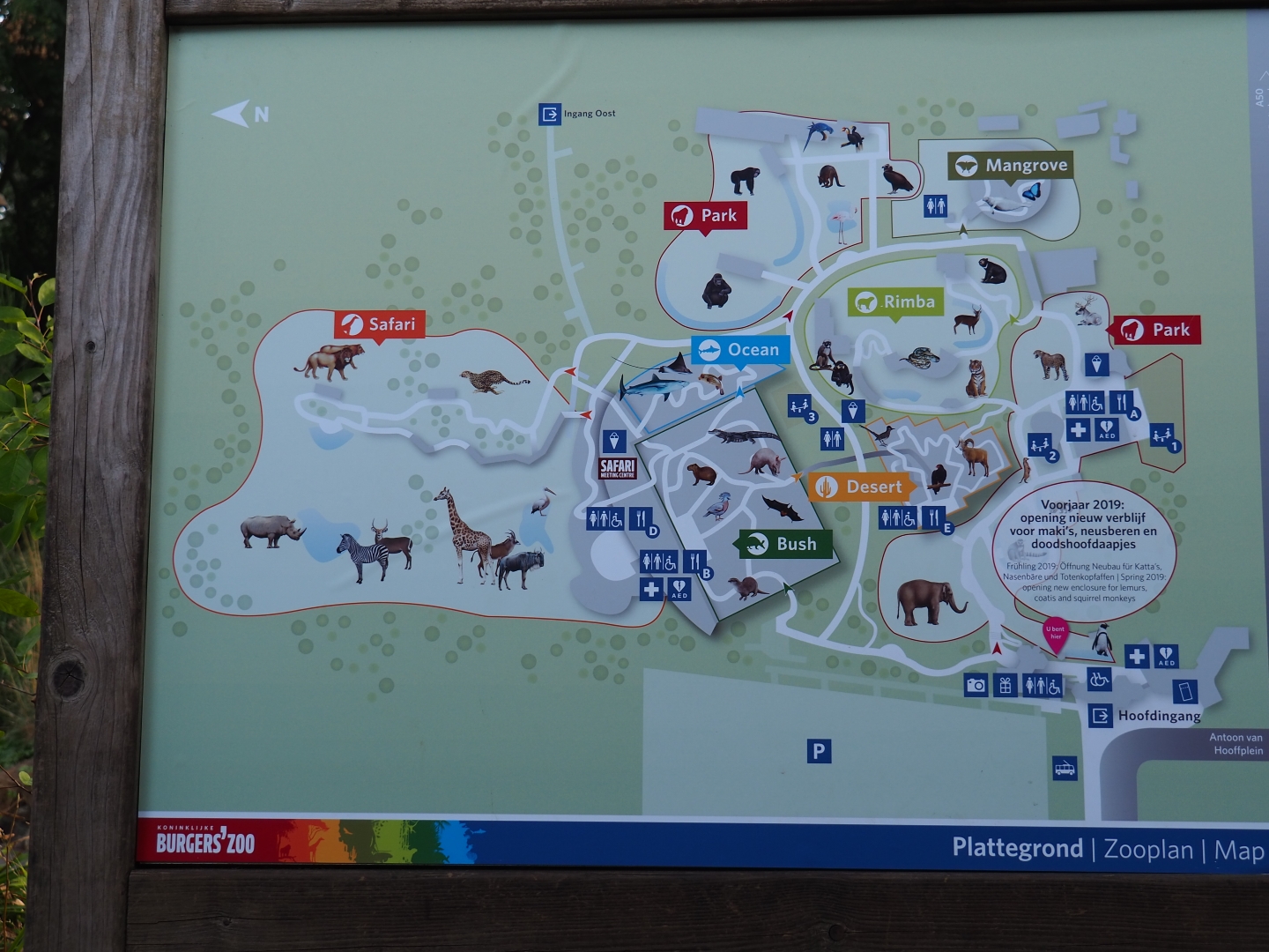 Burgers' Zoo Map 2018 (Sep 16th, 2018)