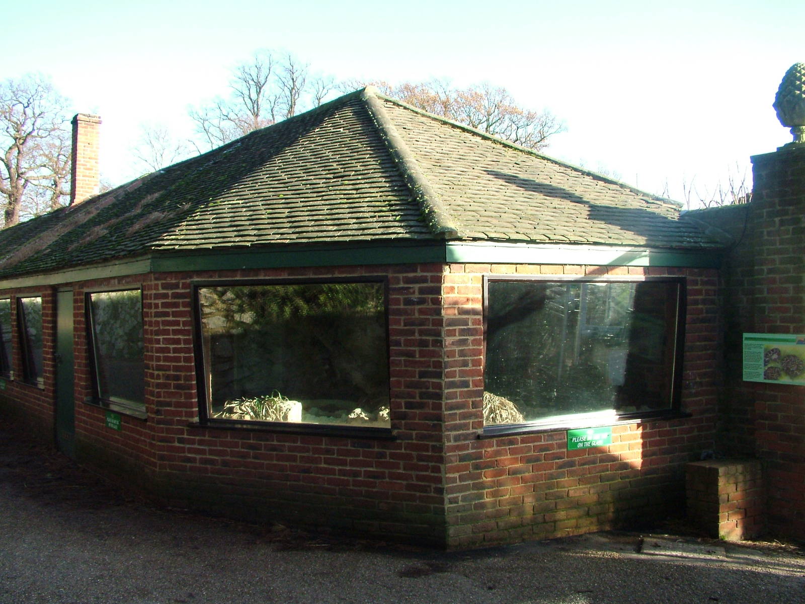 Burmese Python exhibit at Howletts 26/11/09