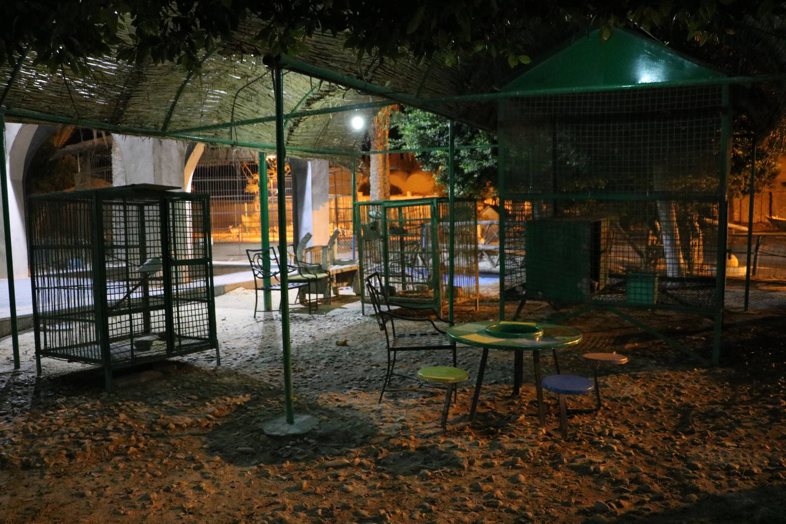 Cages at night, October 2015