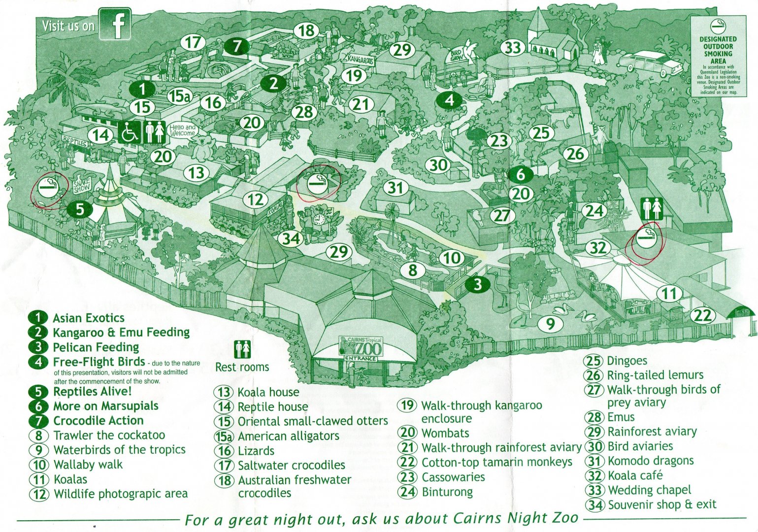 Cairns Tropical Zoo Map, 2015