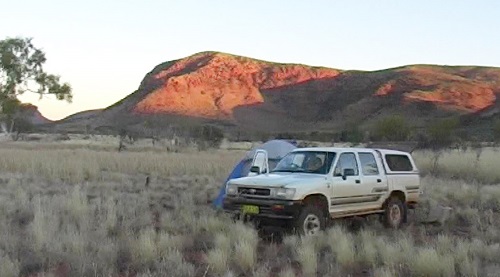 Camping off Central Desert road