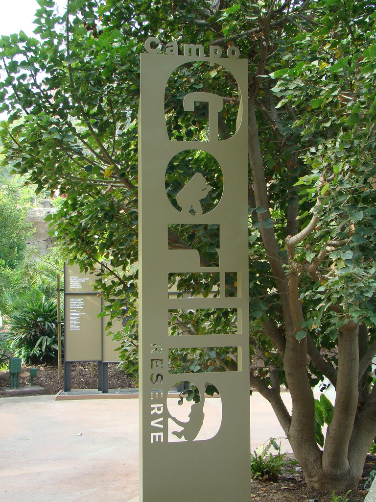 Campo Gorilla Reserve entrance sign at the Los Angeles Zoo