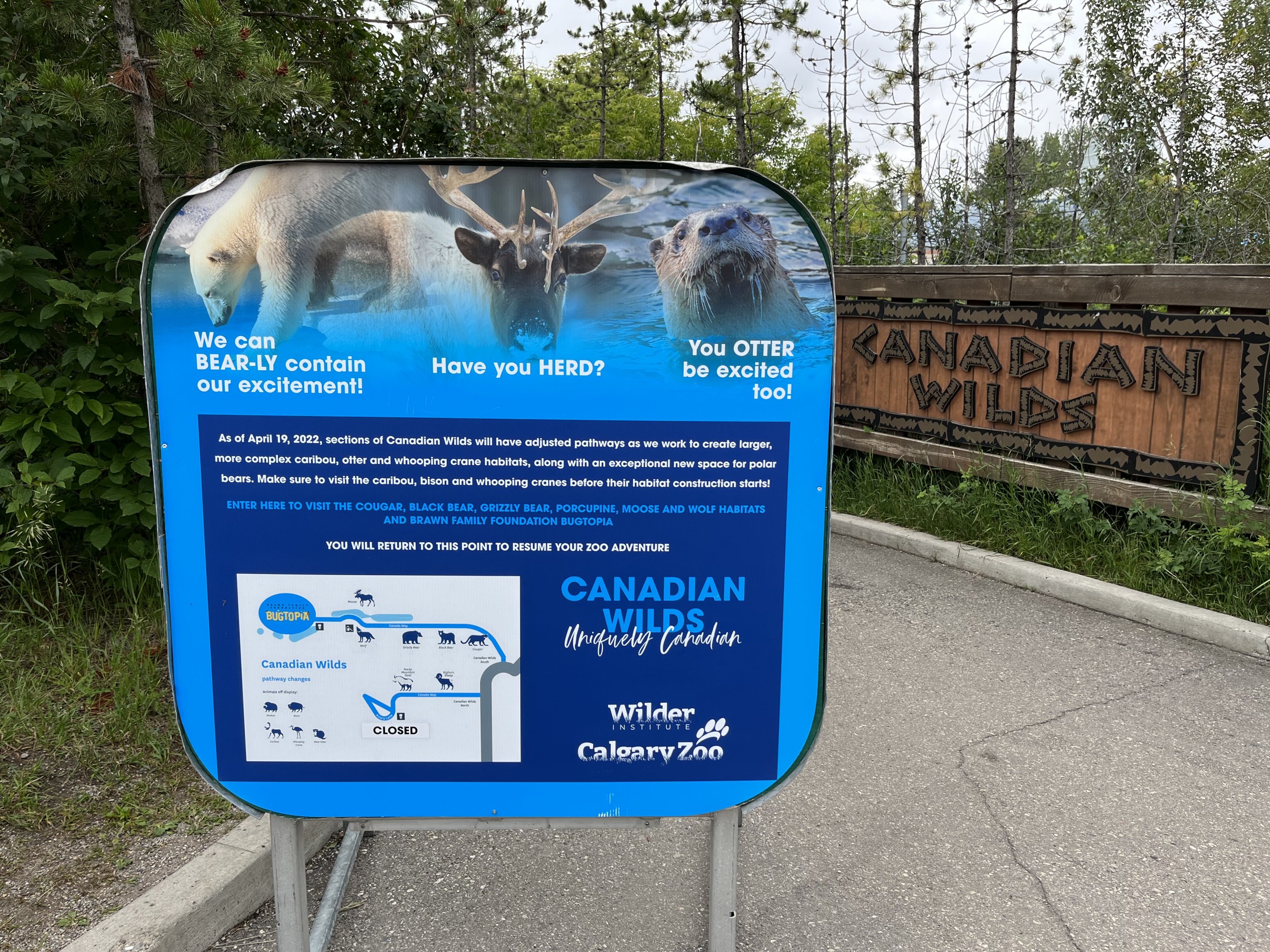 Canadian Wilds - exit sign