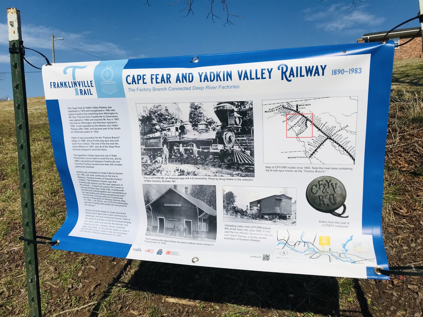"Cape Fear and Yadkin Valley Railroad" Banner
