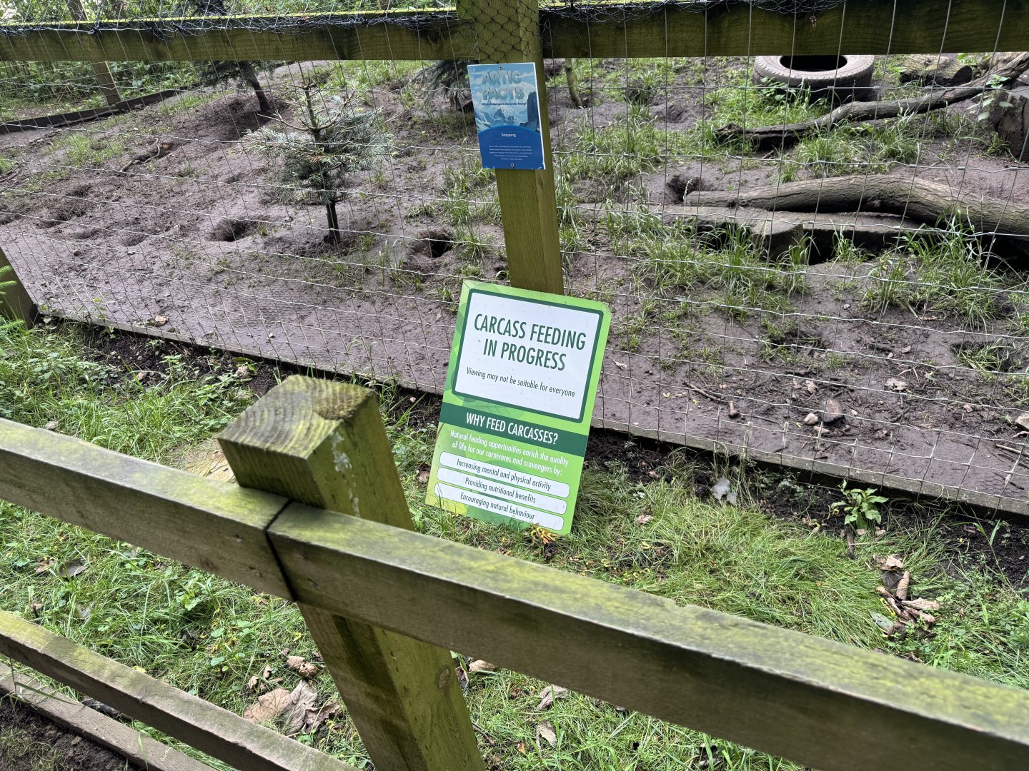 Carcass Feeding Sign at Bridlington Animal Park (July 2024)