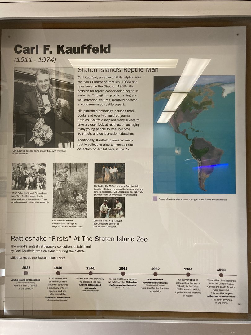 Carl F Kauffeld- historic curator of world-famous rattlesnake collection