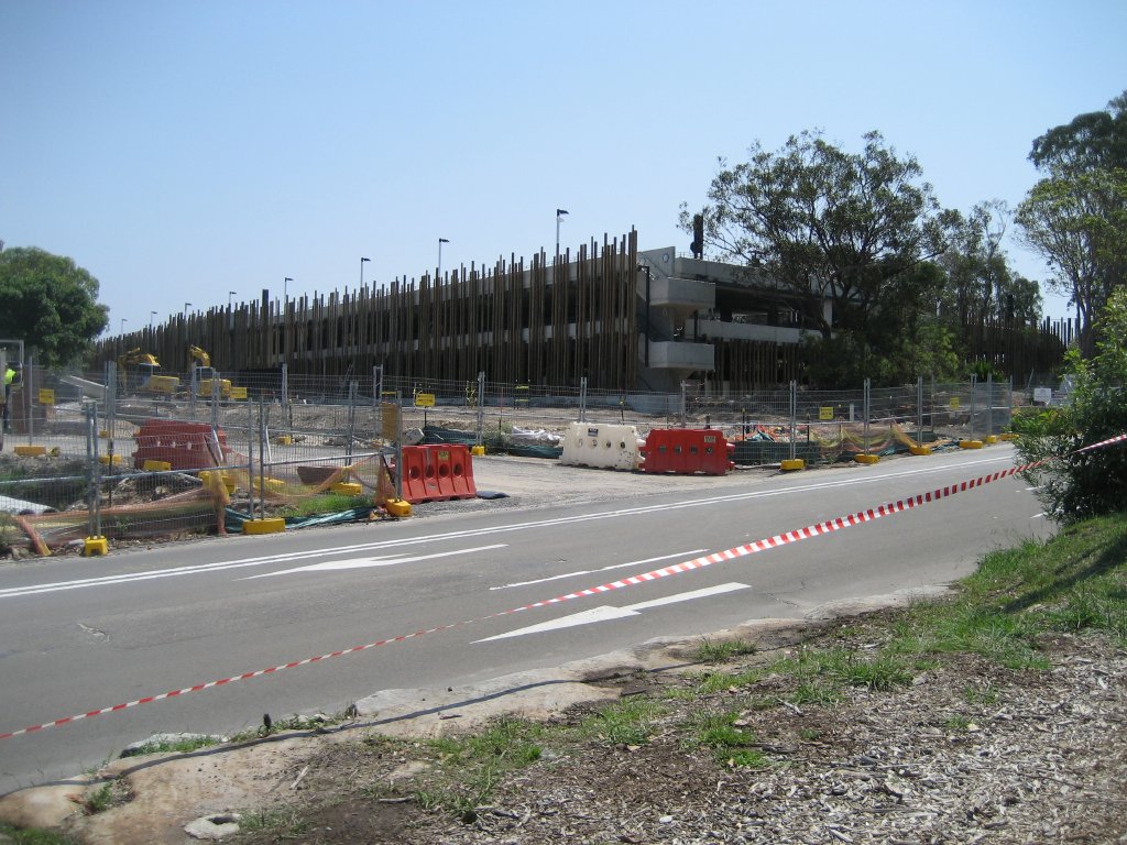 Carpark construction, from Bradley's Head Rd