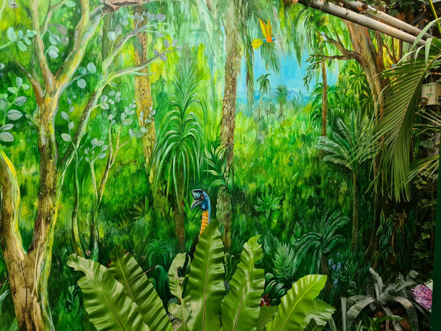Cassowary mural in Lori(keet) garden