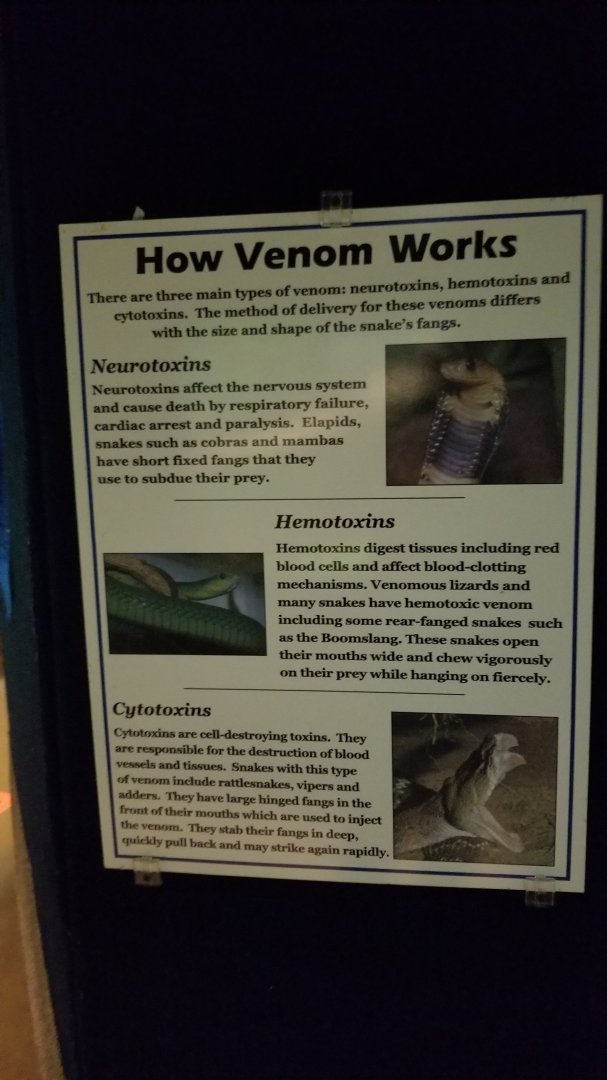 Catoctin Wildlife Preserve - How Venom Works sign